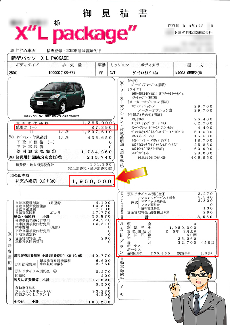 パッソの値引き最大額は？トヨタ新型パッソの見積書＆値引きテク【2024 